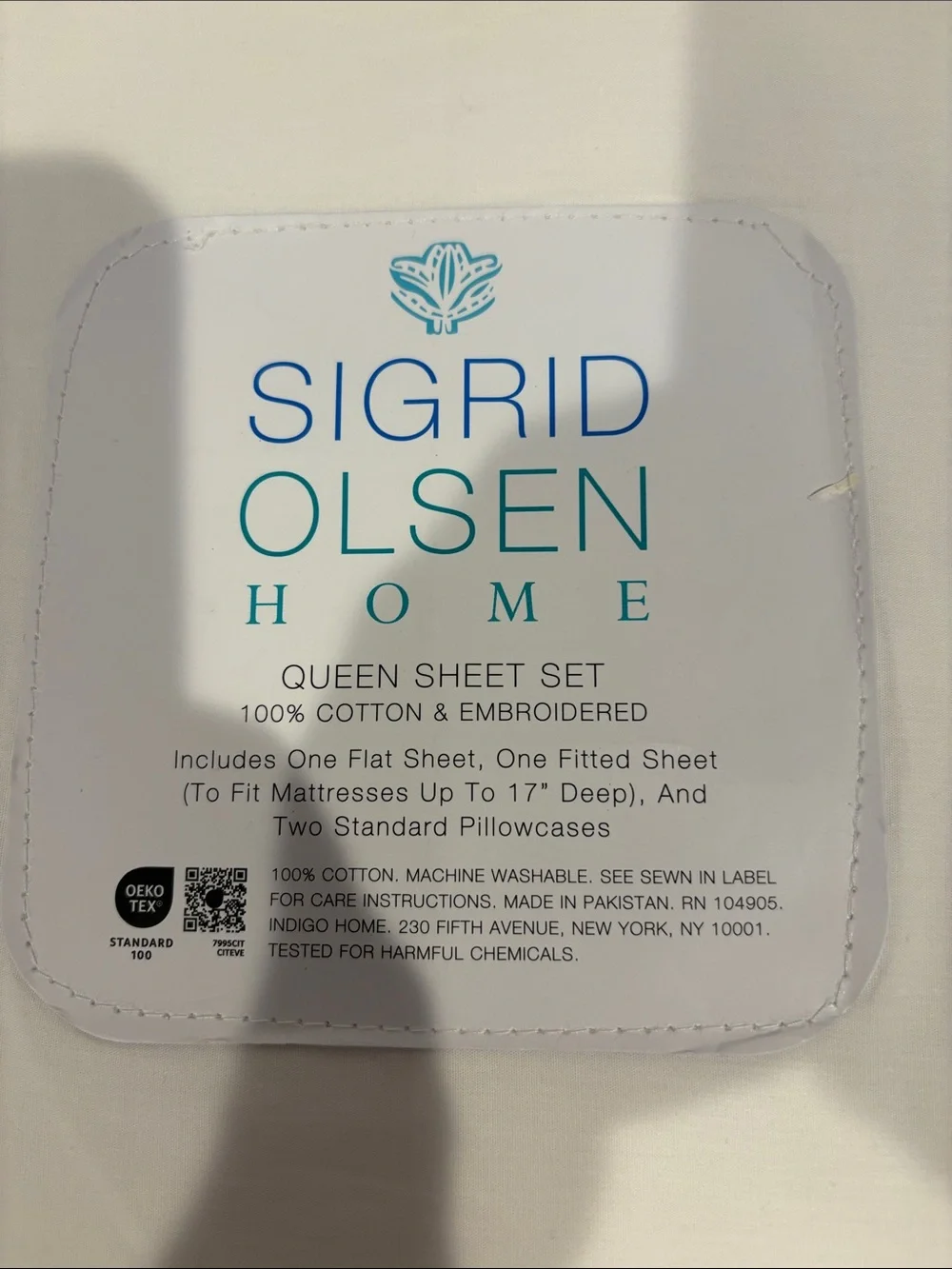 Sigrid Olsen White Queen Sheet or king Set brand new